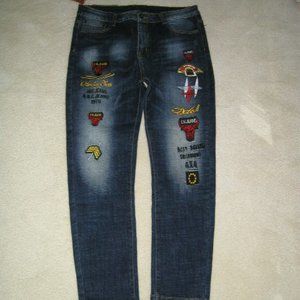 FC 2503 MEN Vouge Fashion (Size 36 Long) Distressed  Denim (Straight Leg)